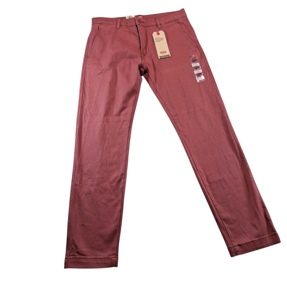 Levi's Men XX‎ Chino Standard Taper 32x32 Coral Red Stretch Twill Pants